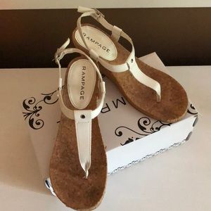 Rampage Karlin White Patent Leather Wedges